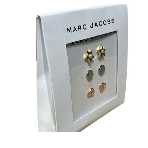 Marc Jacobs  Star, Circle, & Heart Post Earrings Set - Gold, Silver, Rose Gold - Picture 2 of 5
